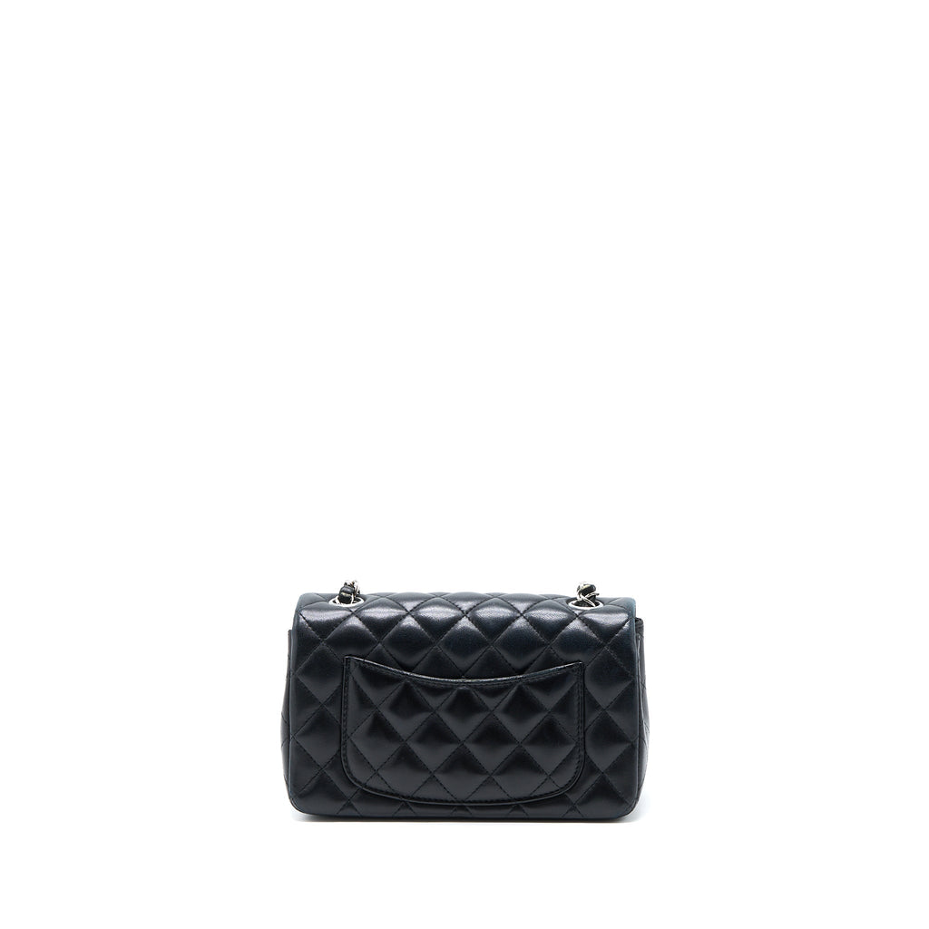 CHANEL MINI RECTANGULAR FLAP BAG LAMBSKIN BLACK SHW