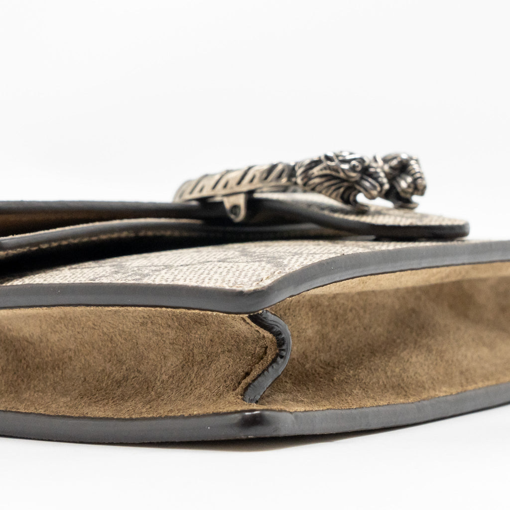 GUCCI SUPER MINI DIONYSUS CANVAS / SUEDE LEATHER BEIGE SHW