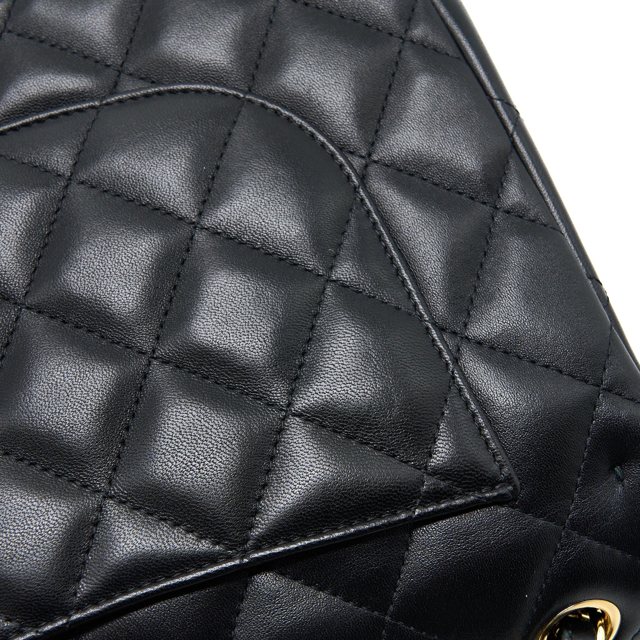 CHANEL JUMBO CLASSIC DOUBLE FLAP BAG LAMBSKIN BLACK GHW