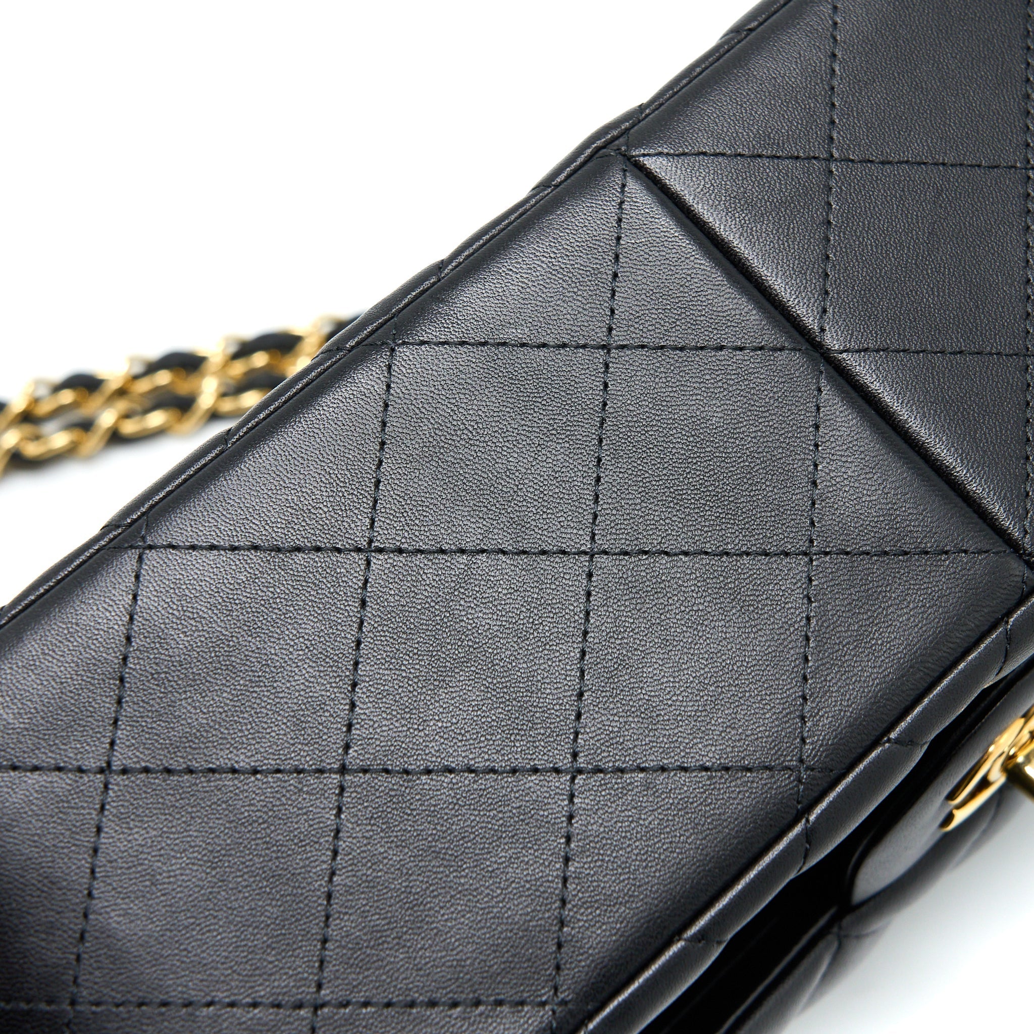 CHANEL JUMBO CLASSIC DOUBLE FLAP BAG LAMBSKIN BLACK GHW