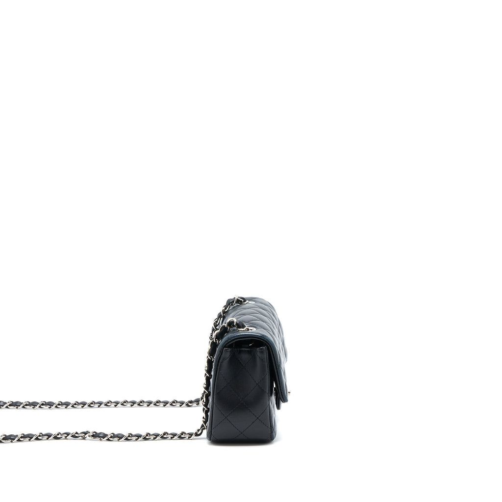 CHANEL MINI RECTANGULAR FLAP BAG LAMBSKIN BLACK SHW