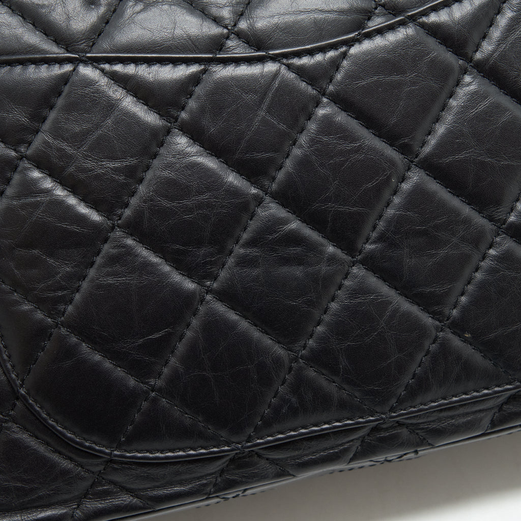 CHANEL 2.55 227 REISSUE CALFSKIN BLACK RUTHENIUM HARDWARE