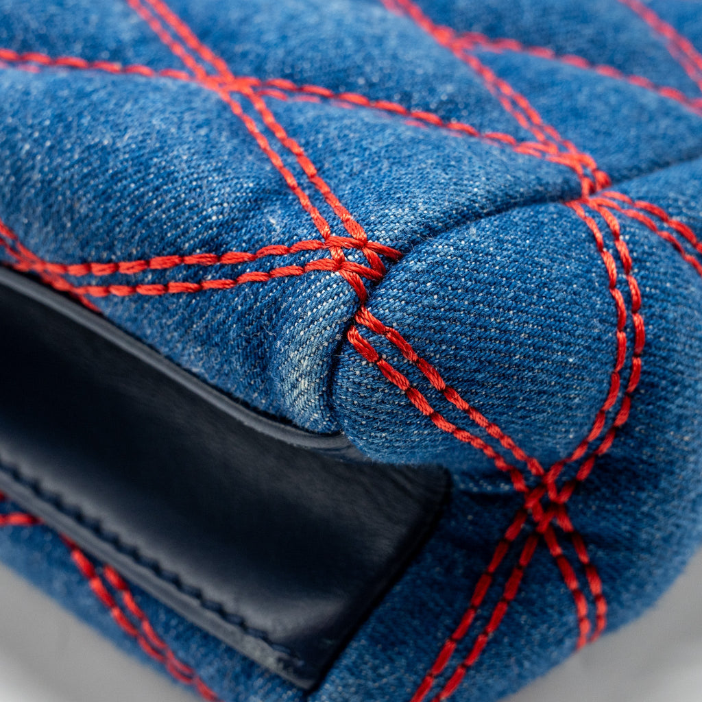 LOUIS VUITTON MALLETAHE GO-14 MM BAG DENIM/LEATHER BLUE/RED SHW