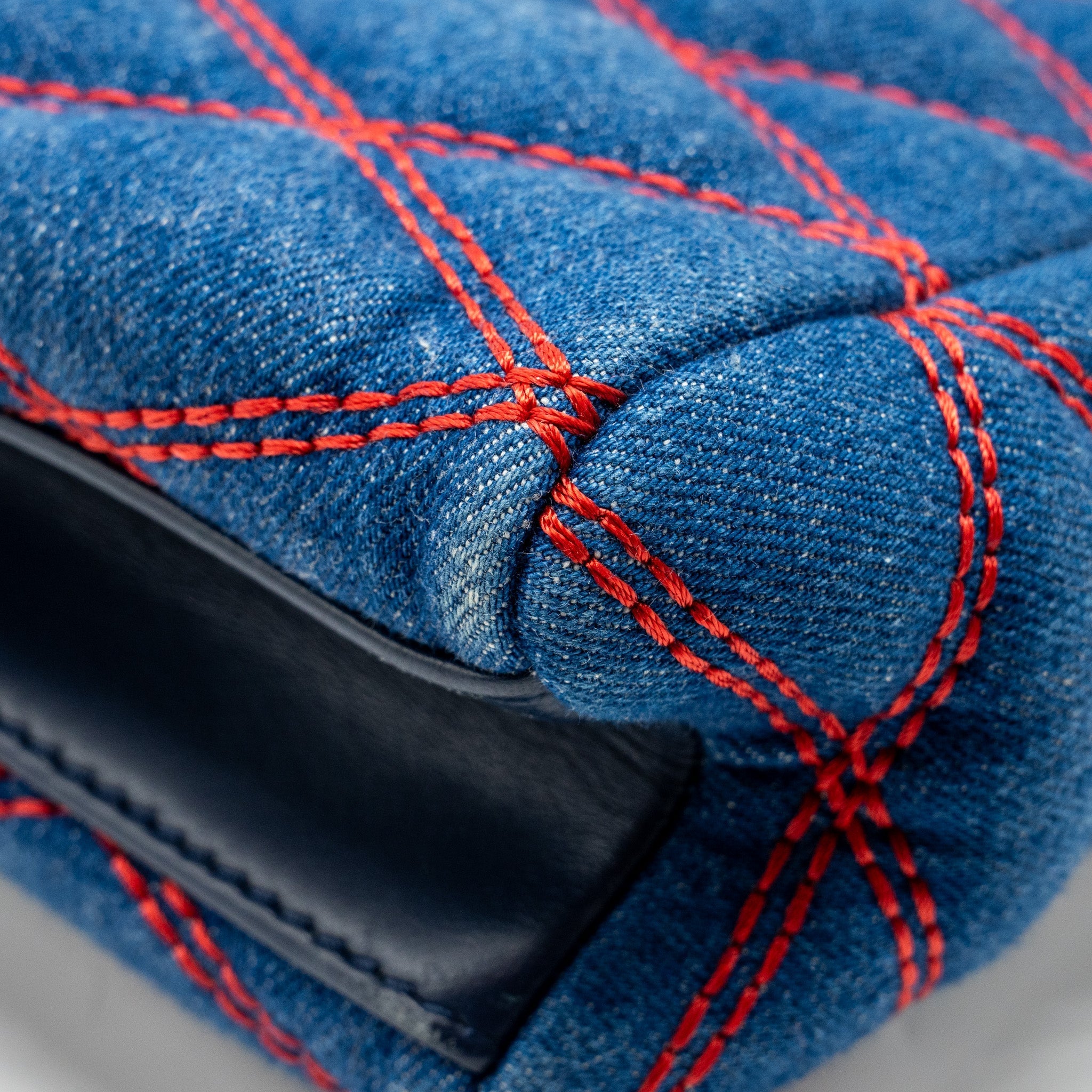 LOUIS VUITTON MALLETAHE GO-14 MM BAG DENIM/LEATHER BLUE/RED SHW