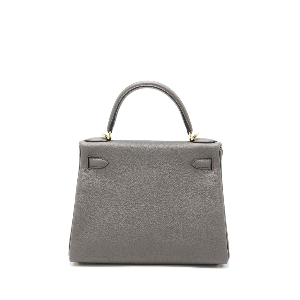 HERMES KELLY 28 TOGO 8F GRIS ETAIN GHW