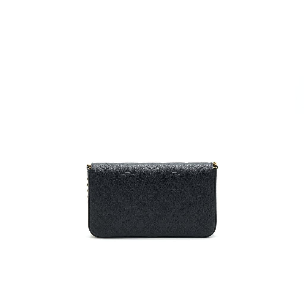 LOUIS VUITTON FELICIE POCHETTE MONOGRAM EMPREINTE LEATHER BLACK