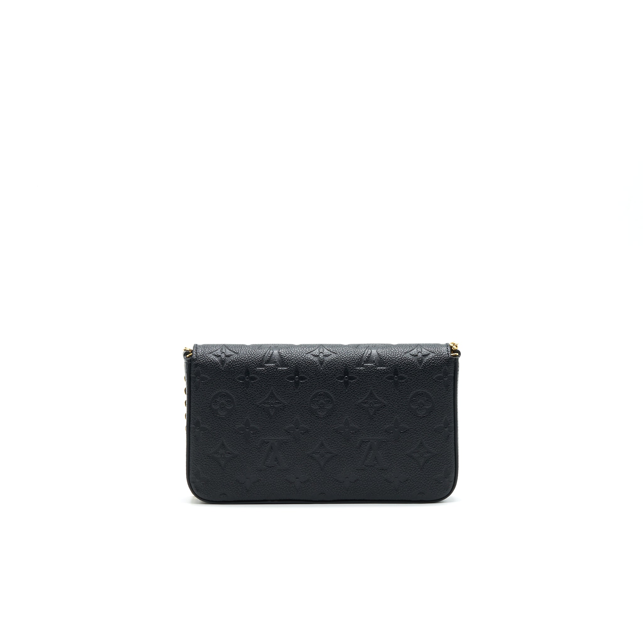 LOUIS VUITTON FELICIE POCHETTE MONOGRAM EMPREINTE LEATHER BLACK
