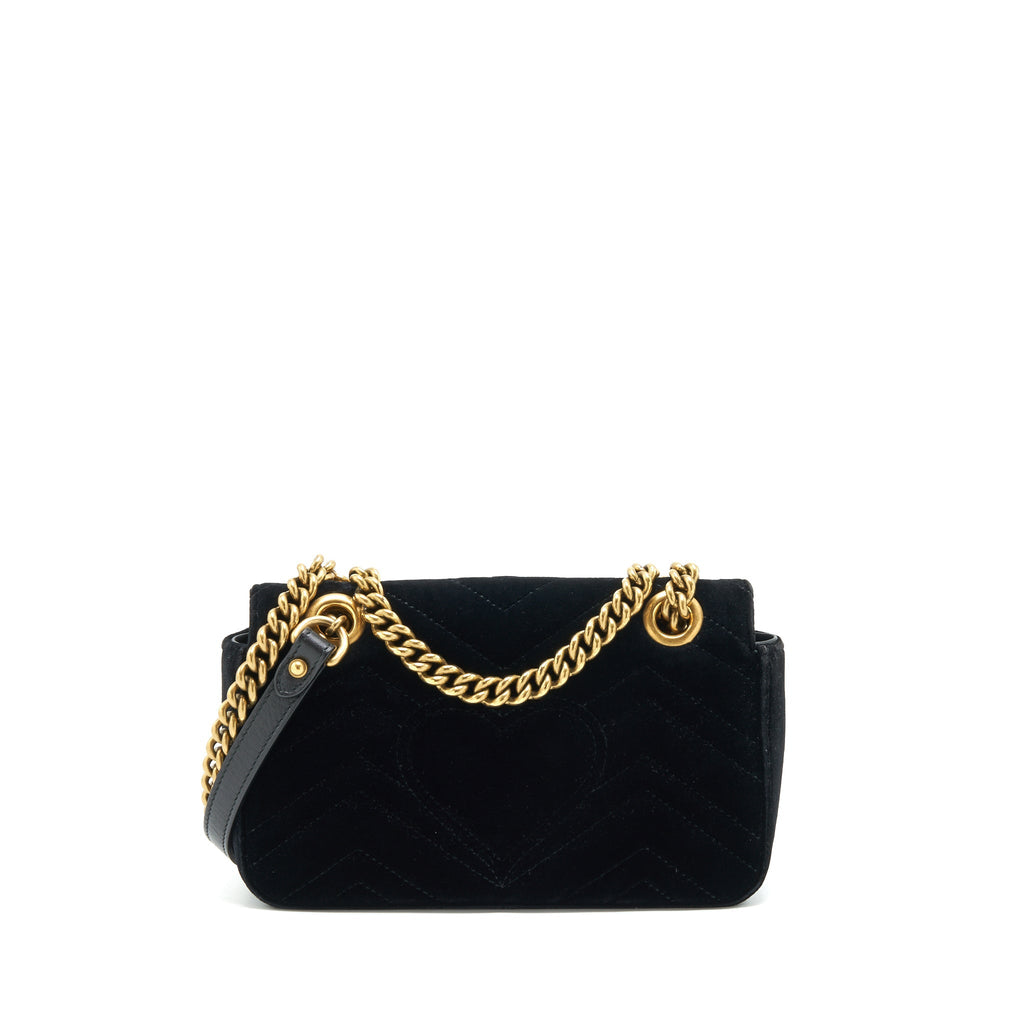 GUCCI MINI MARMONT VELVET BLACK GHW
