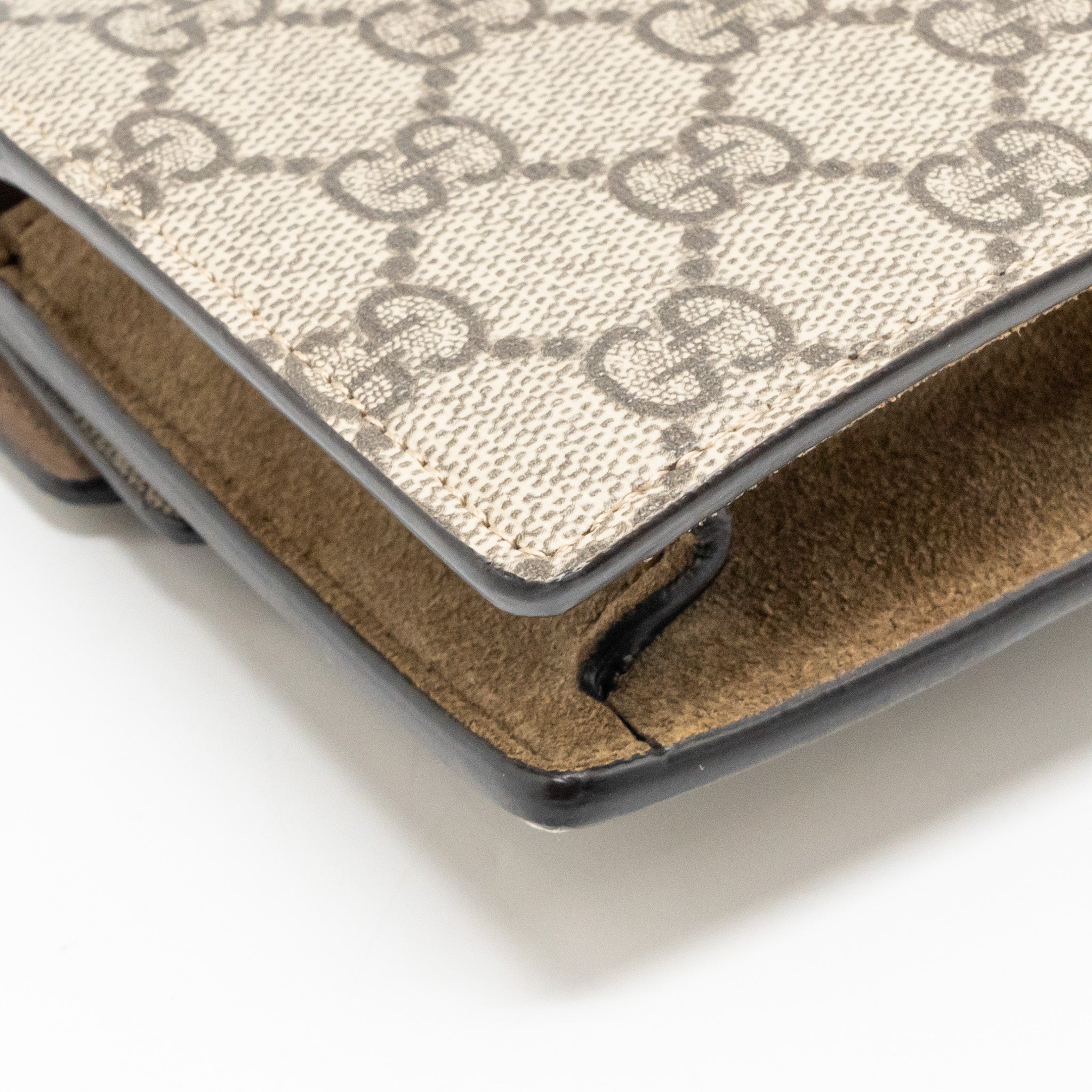 GUCCI SUPER MINI DIONYSUS CANVAS / SUEDE LEATHER BEIGE SHW