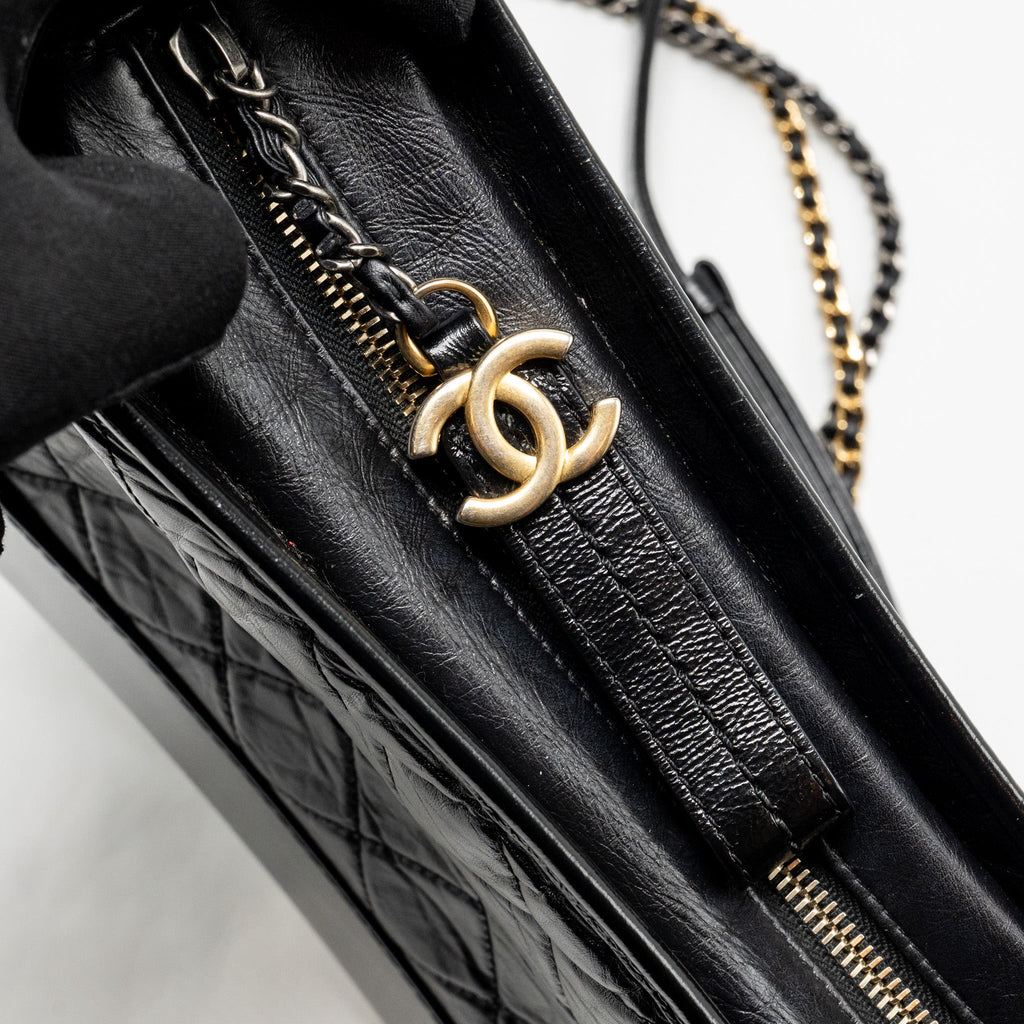 CHANEL NEW MEDIUM GABRIELLE HOBO BAG CALFSKIN BLACK MULTICOLOUR HARDWARE
