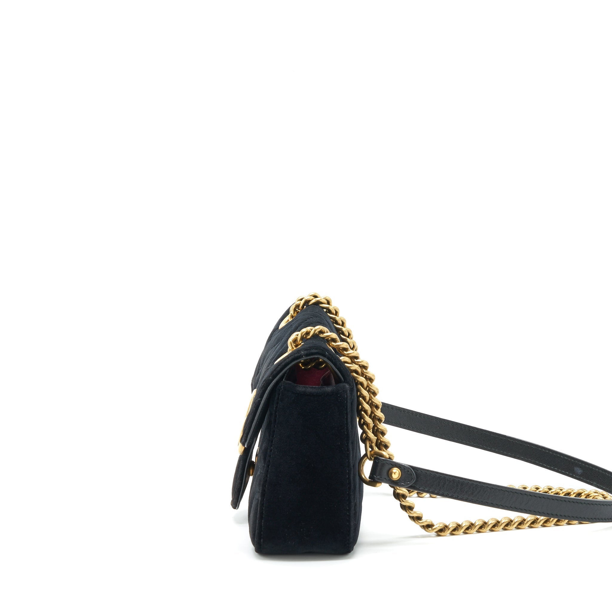 GUCCI MINI MARMONT VELVET BLACK GHW