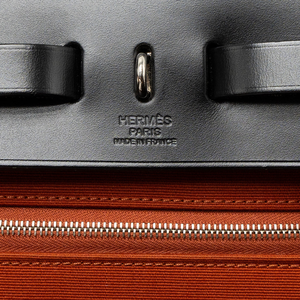 HERMES HERBAG 31 CANVAS/HUNTER CUIVRE/BLACK SHW