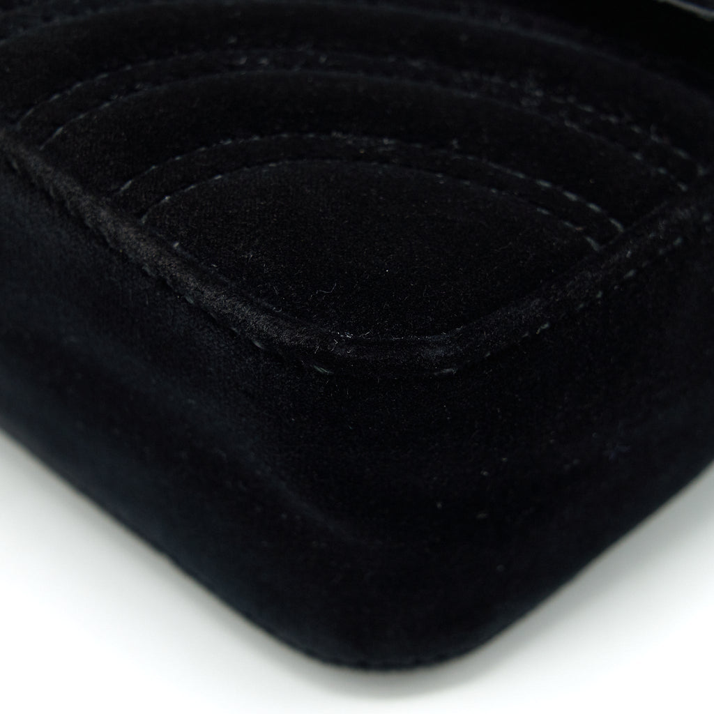GUCCI MINI MARMONT VELVET BLACK GHW