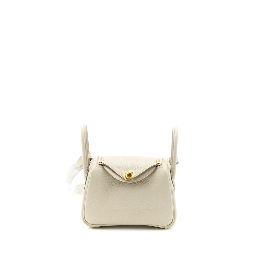 HERMES MINI LINDY CLEMENCE BETON GHW