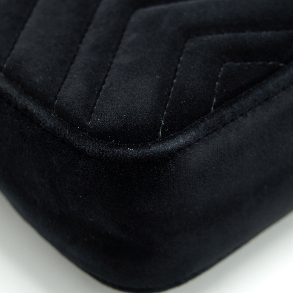 GUCCI MINI MARMONT VELVET BLACK GHW