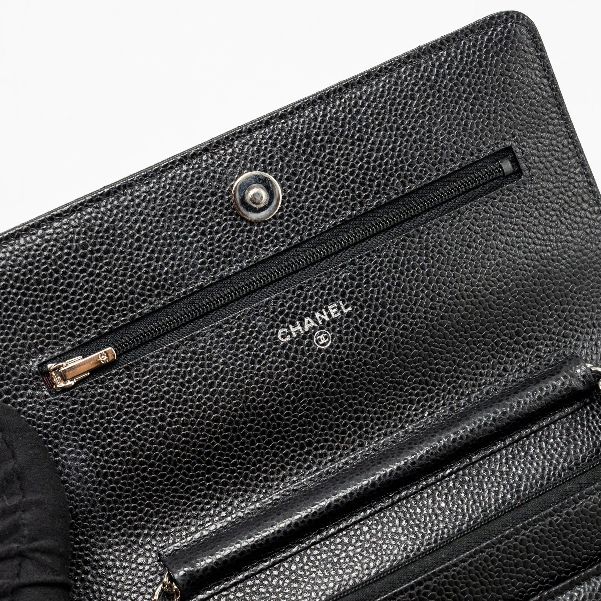 CHANEL CLASSIC WALLET ON CHAIN CAVIAR BLACK SHW (MICROCHIP)
