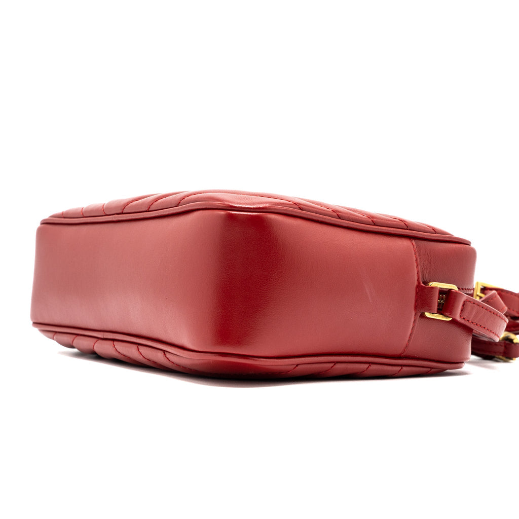 SAINT LAURENT LOU CAMERA BAG CALFSKIN RED GHW