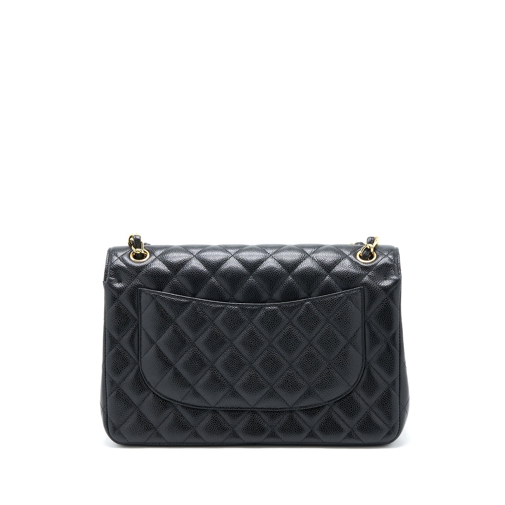 CHANEL JUMBO CLASSIC DOUBLE FLAP BAG CAVIAR BLACK GHW