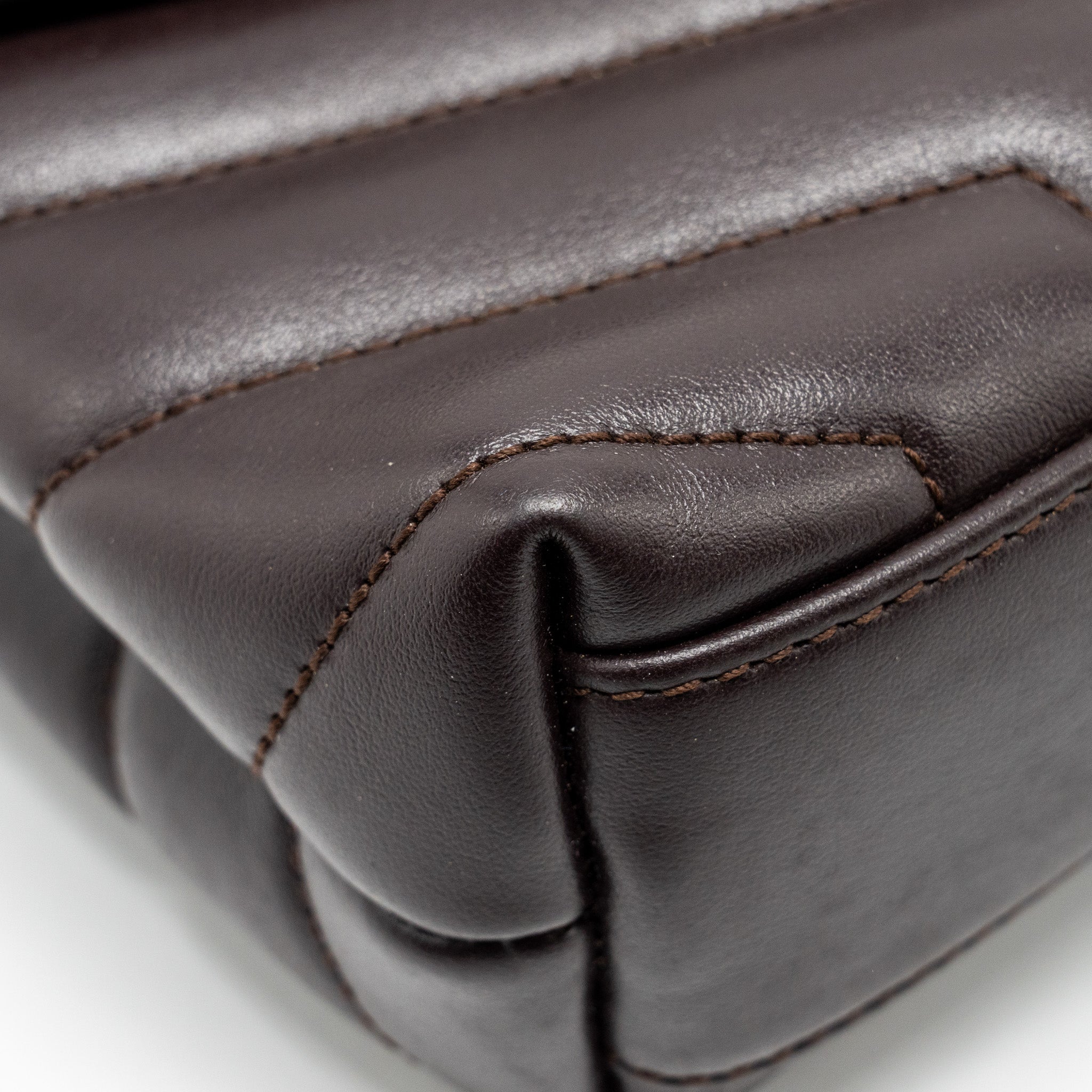 SAINT LAURENT/YSL LOULOU TOY STRAP BAG CALFSKIN BROWN SHW