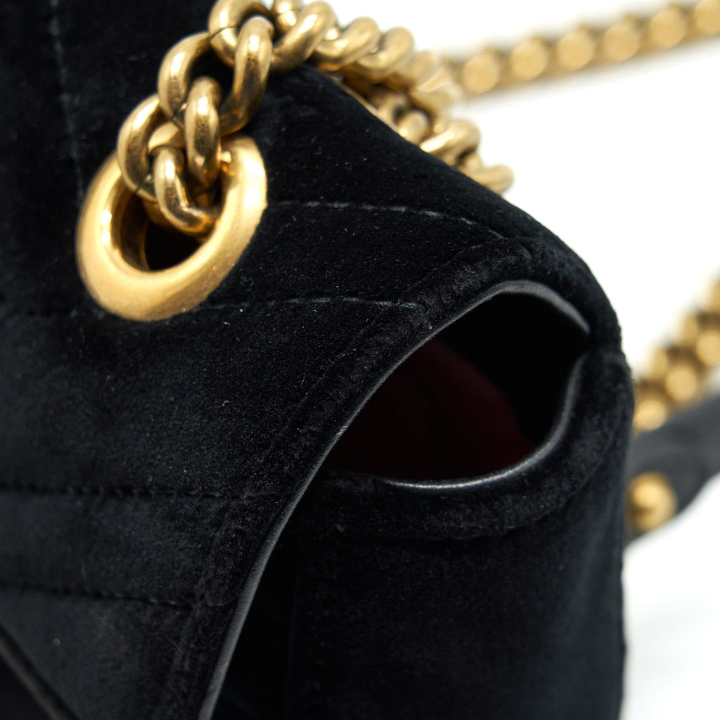GUCCI MINI MARMONT VELVET BLACK GHW