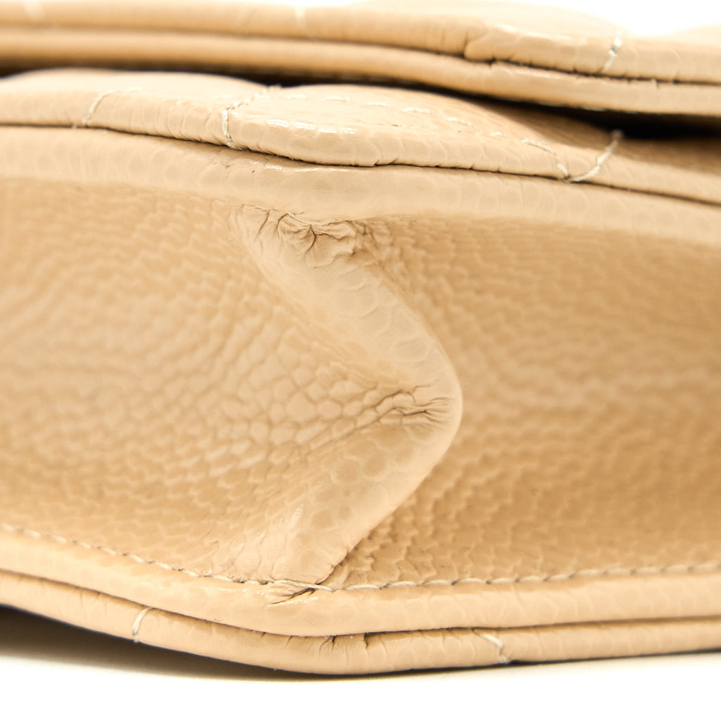 CHANEL CLASSIC WALLET ON CHAIN CAVIAR BEIGE GHW (MICROCHIP)
