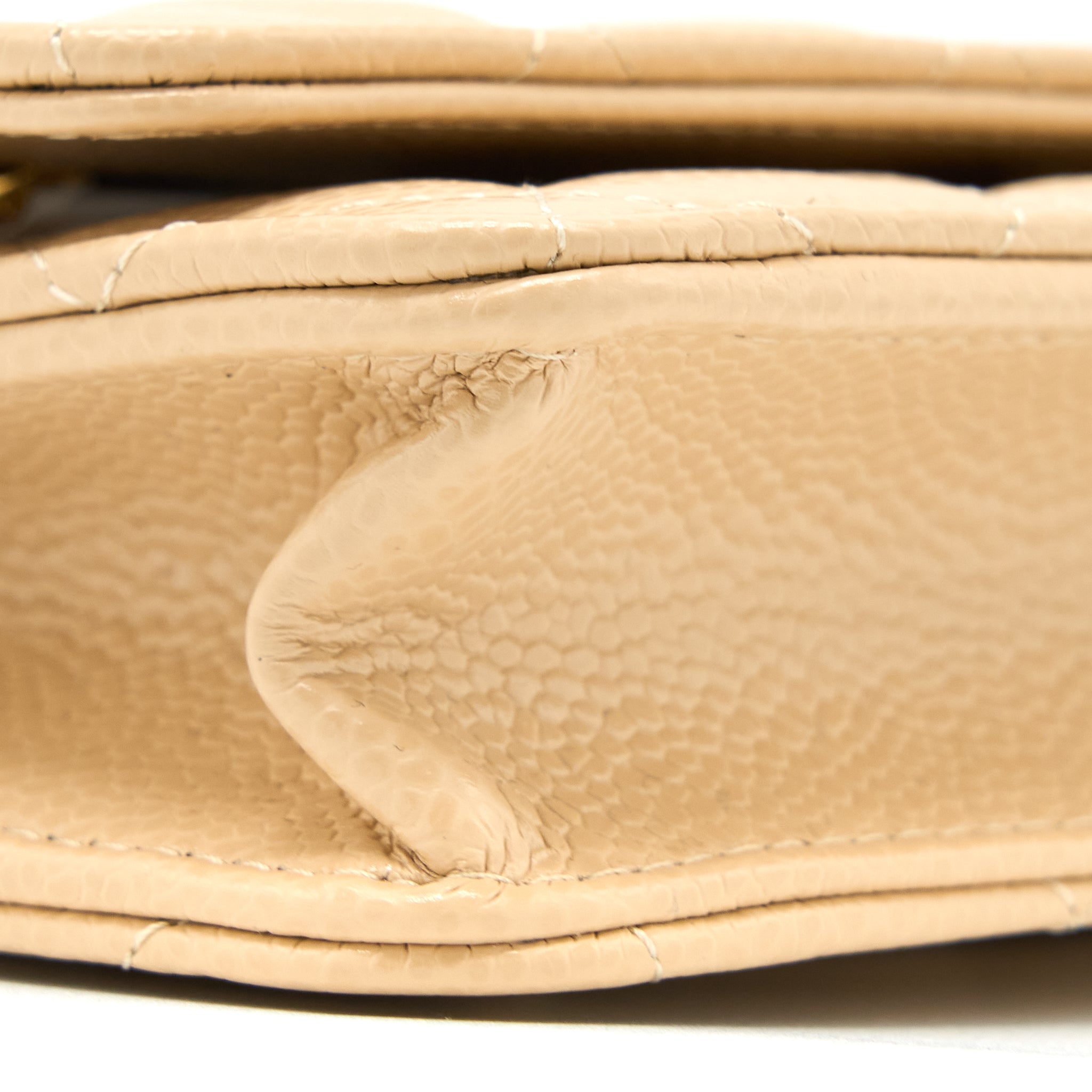 CHANEL CLASSIC WALLET ON CHAIN CAVIAR BEIGE GHW (MICROCHIP)