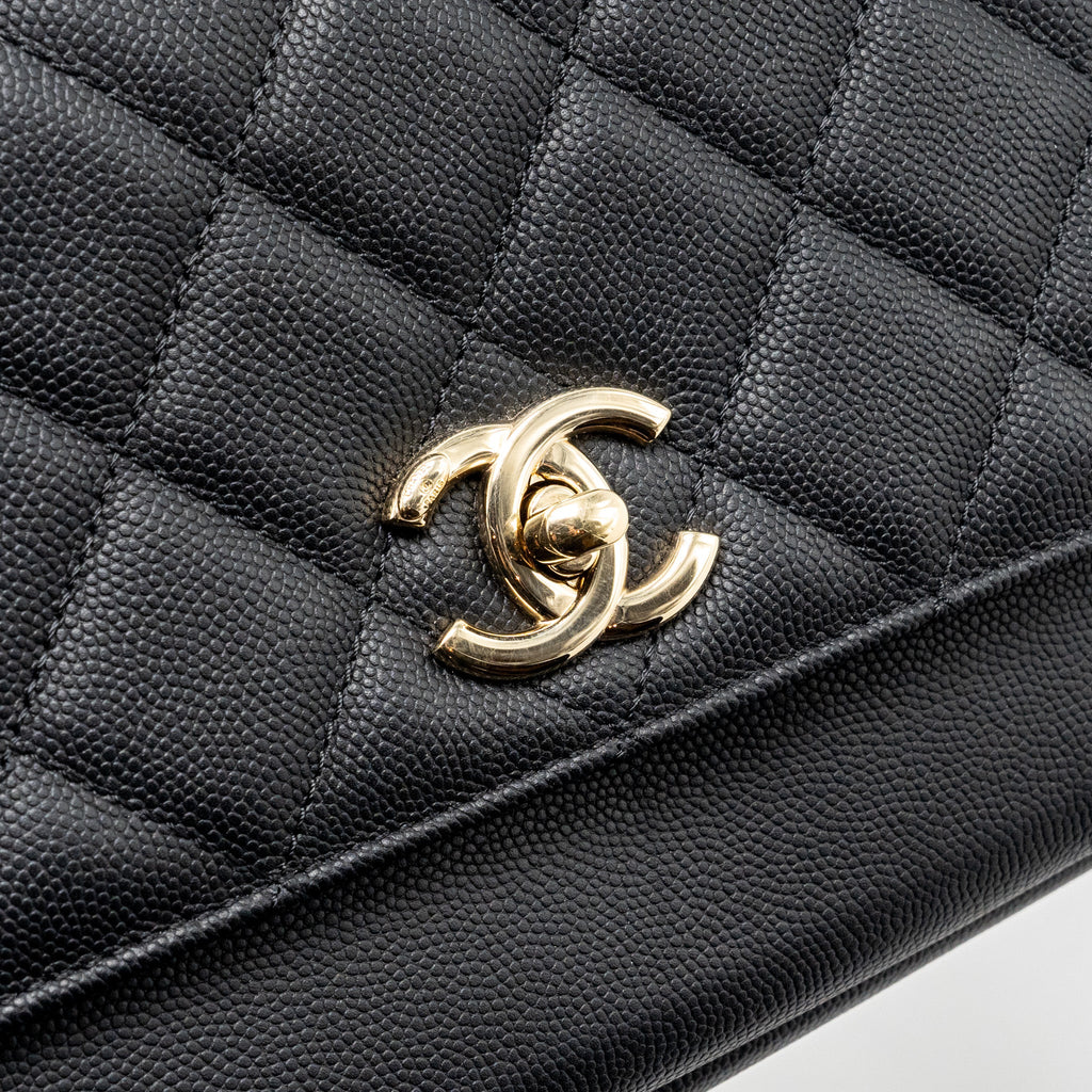 CHANEL MEDIUM BUSINESS AFFINITY CAVIAR BLACK LGHW