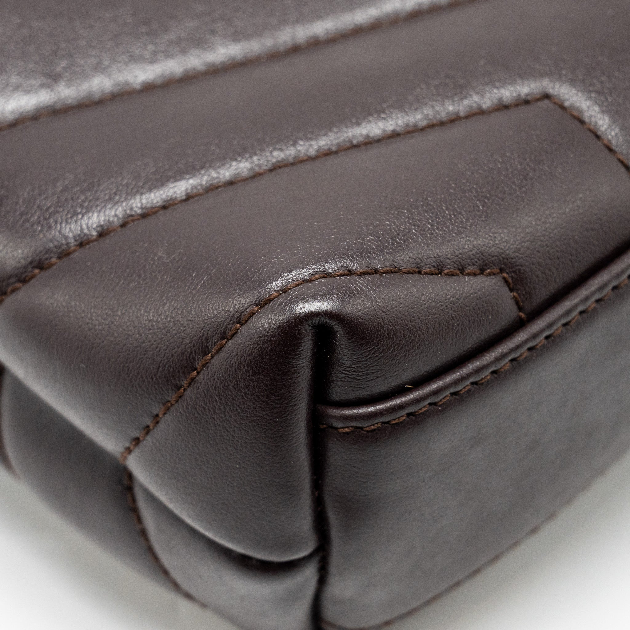 SAINT LAURENT/YSL LOULOU TOY STRAP BAG CALFSKIN BROWN SHW