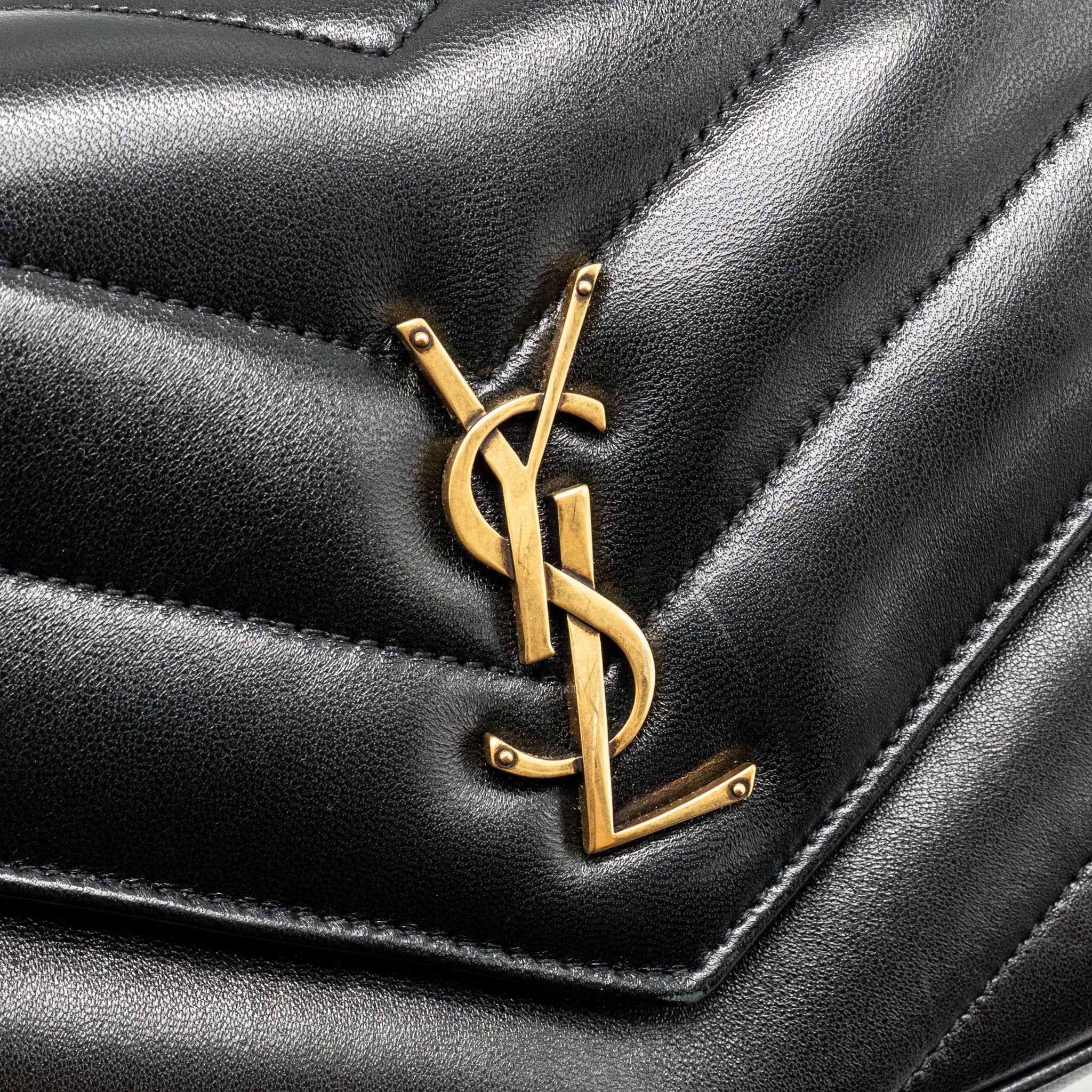 SAINT LAURENT/YSL SMALL LOULOU BAG LAMBSKIN BLACK GHW