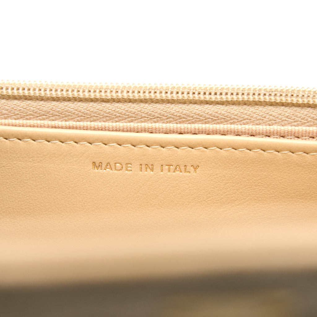 CHANEL CLASSIC WALLET ON CHAIN CAVIAR BEIGE GHW (MICROCHIP)