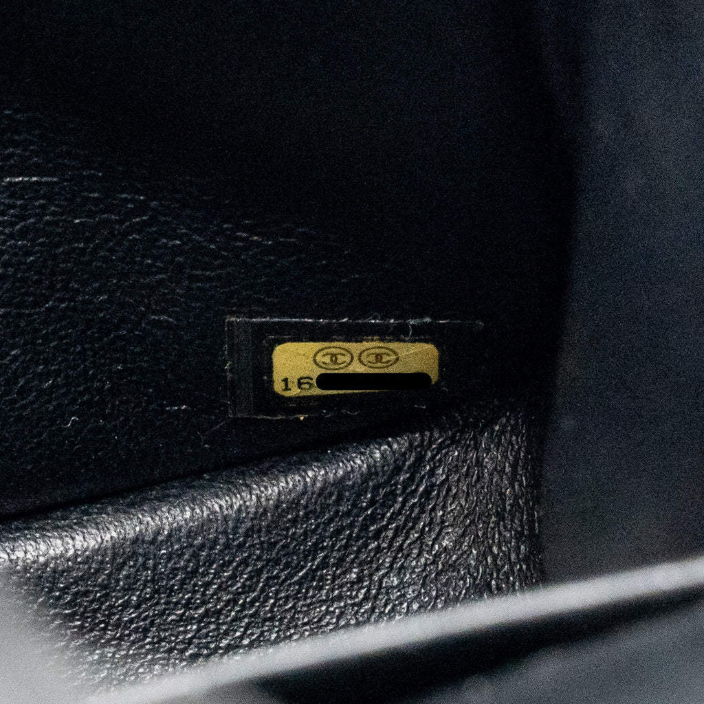 CHANEL JUMBO CLASSIC DOUBLE FLAP BAG PATENT BLACK SHW