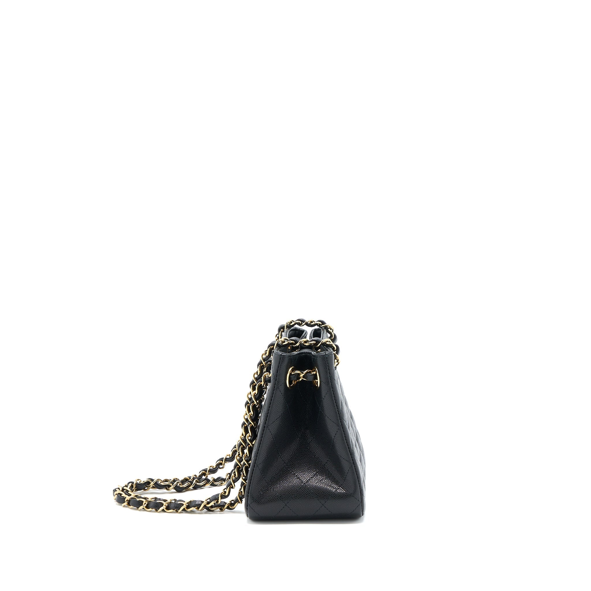 CHANEL 23C MINI BUCKET BAG CAVIAR BLACK LGHW (MICROCHIP)