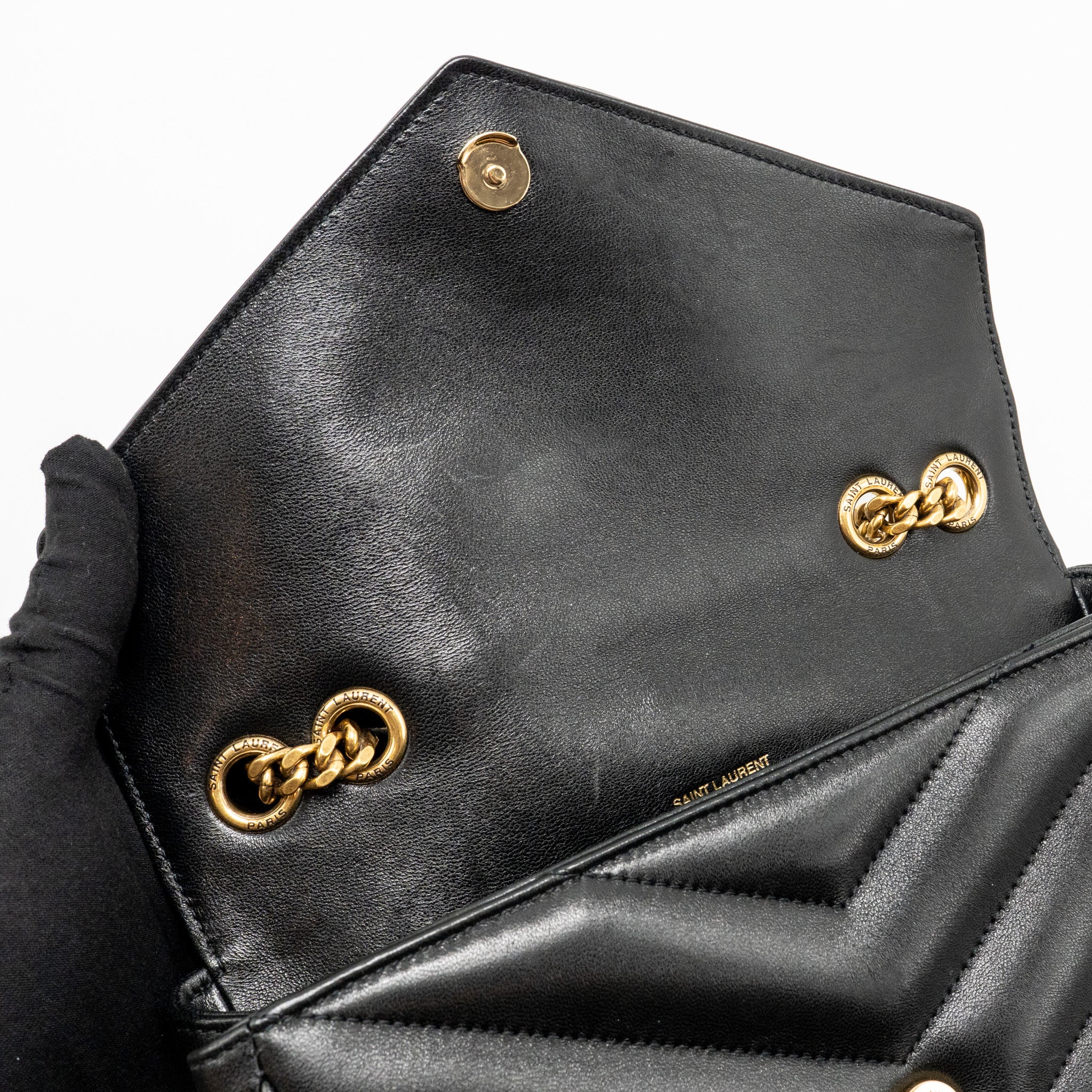 SAINT LAURENT/YSL SMALL LOULOU BAG LAMBSKIN BLACK GHW
