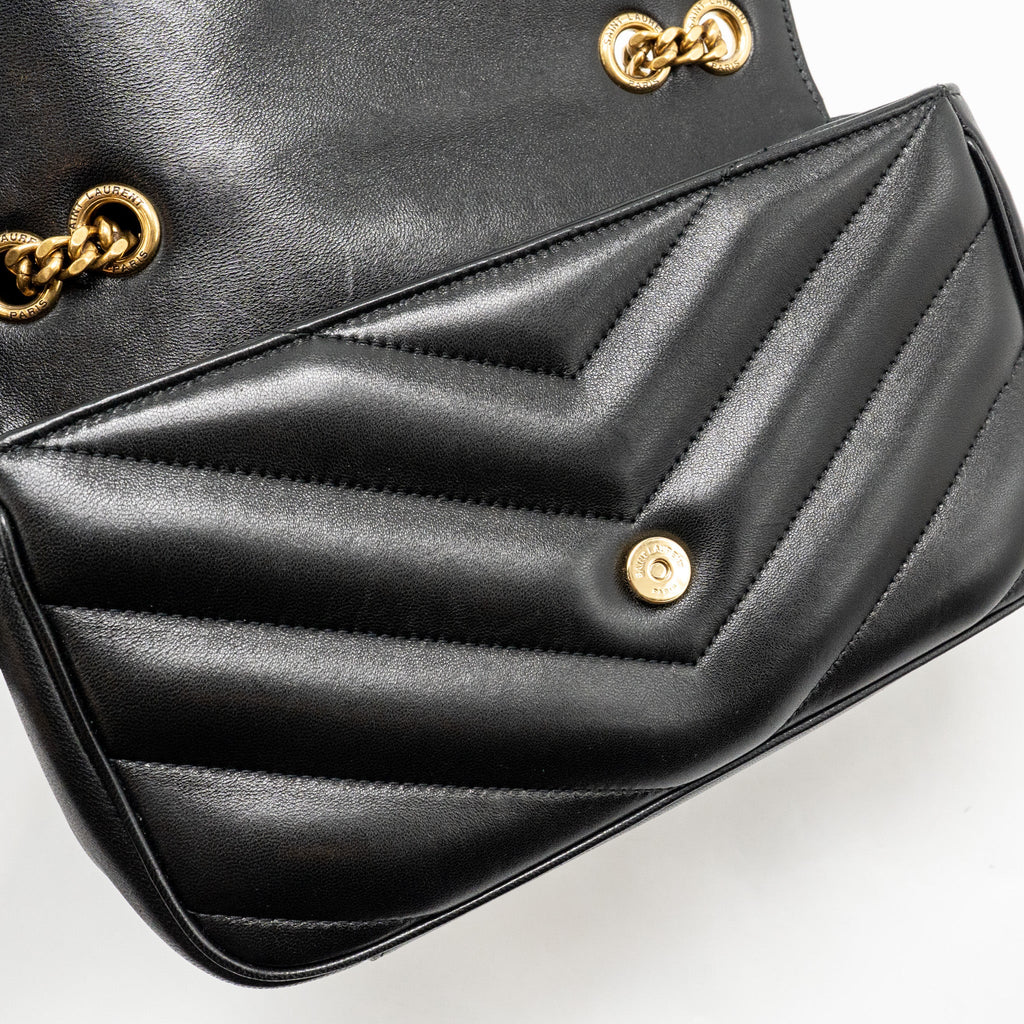 SAINT LAURENT/YSL SMALL LOULOU BAG LAMBSKIN BLACK GHW