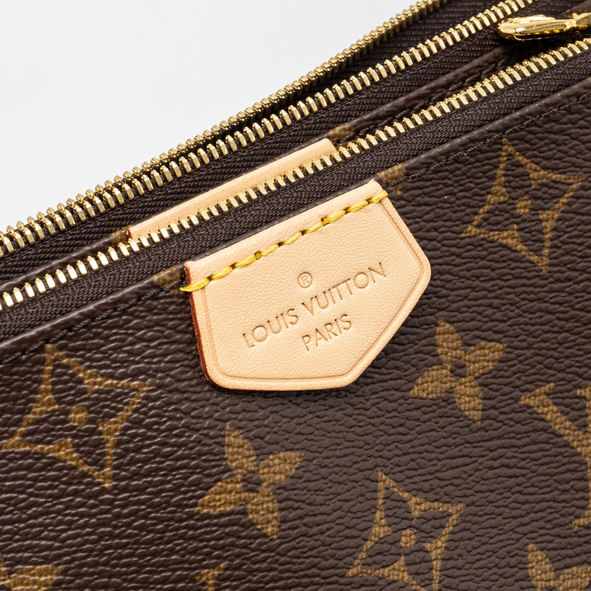 LOUIS VUITTON MULTI POCHETTE MONOGRAM CANVAS KHAKI STRAP GHW