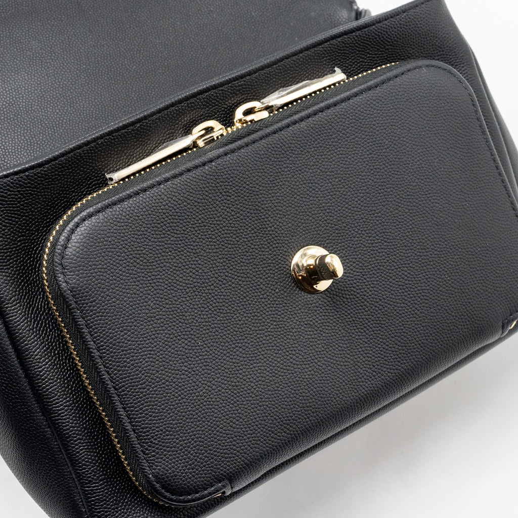 CHANEL MEDIUM BUSINESS AFFINITY CAVIAR BLACK LGHW