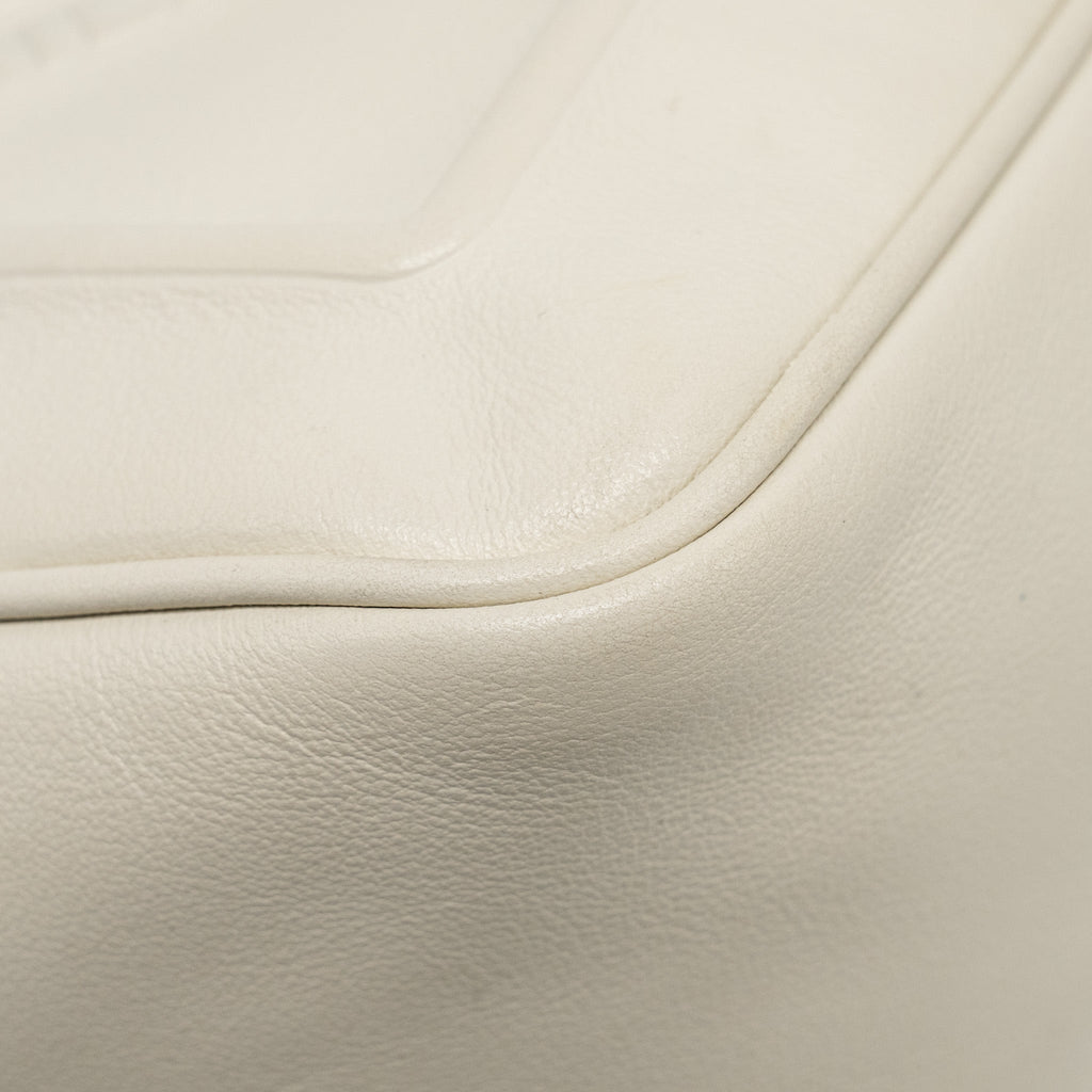 PRADA TRIANGLE SHOULDER BAG LEATHER WHITE SHW