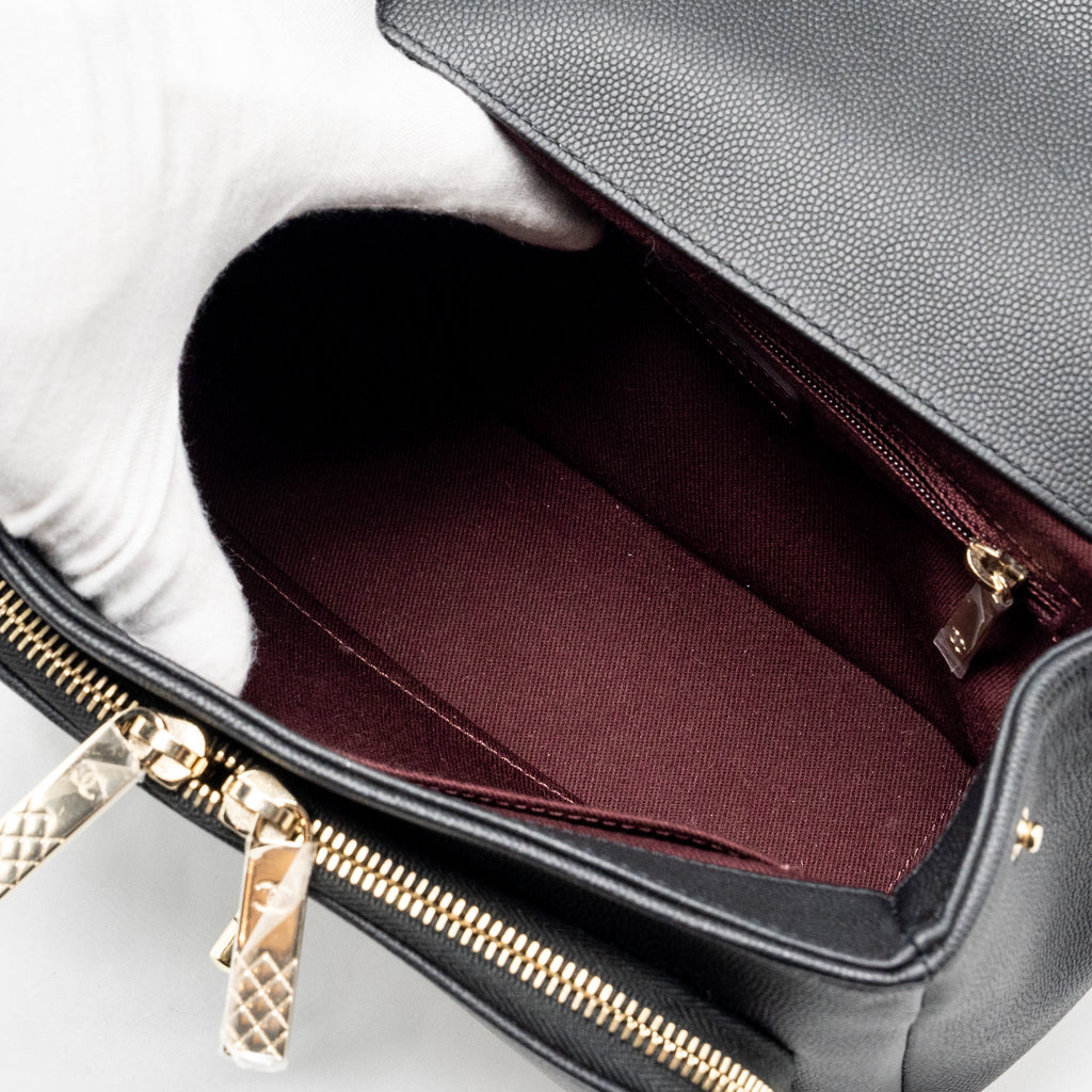 CHANEL MEDIUM BUSINESS AFFINITY CAVIAR BLACK LGHW