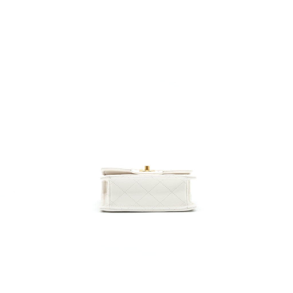 CHANEL 2021 SQUARE FLAP CROSS BODY WHITE GHW SERIAL 31