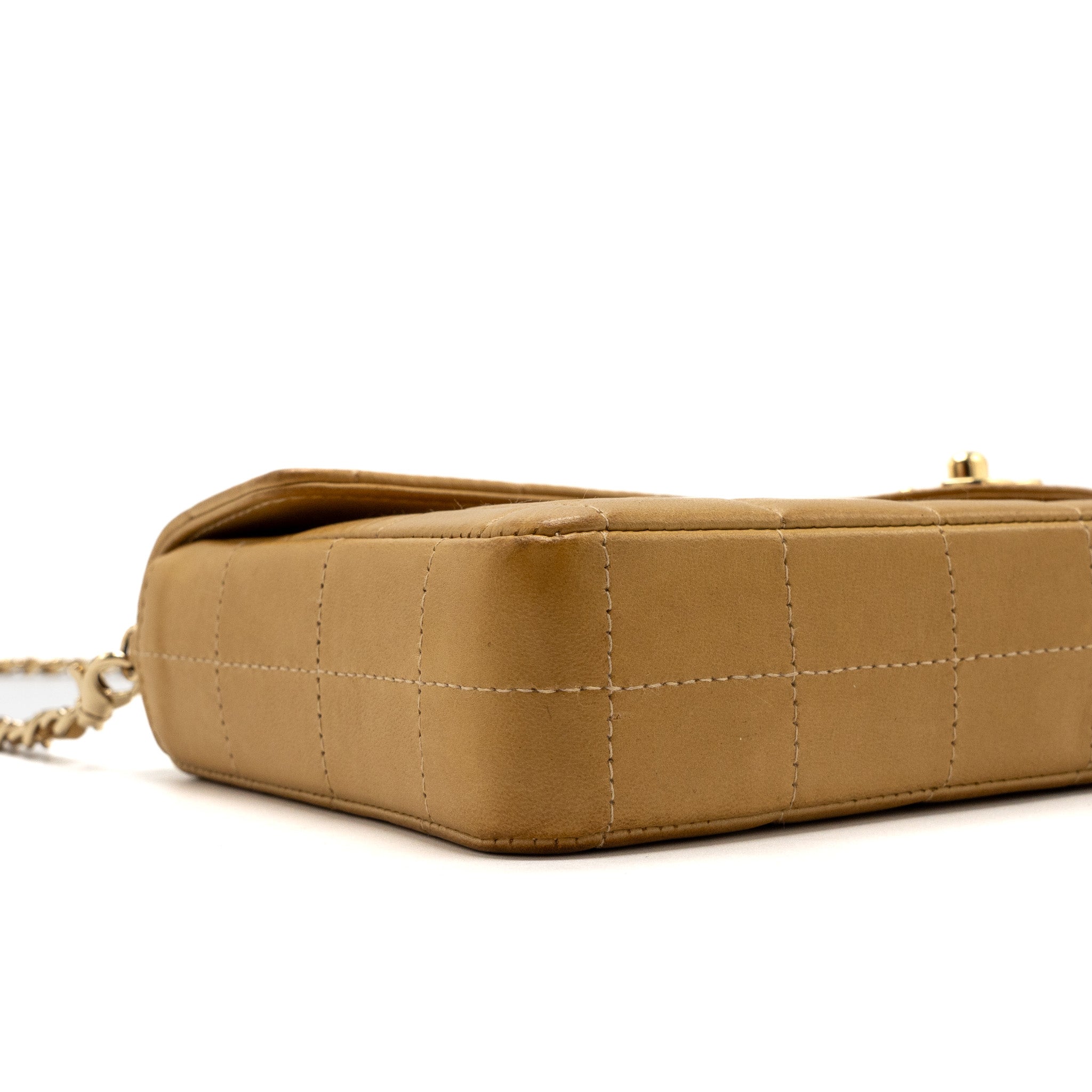 CHANEL VINTAGE FLAP BAG DARK BEIGE GHW