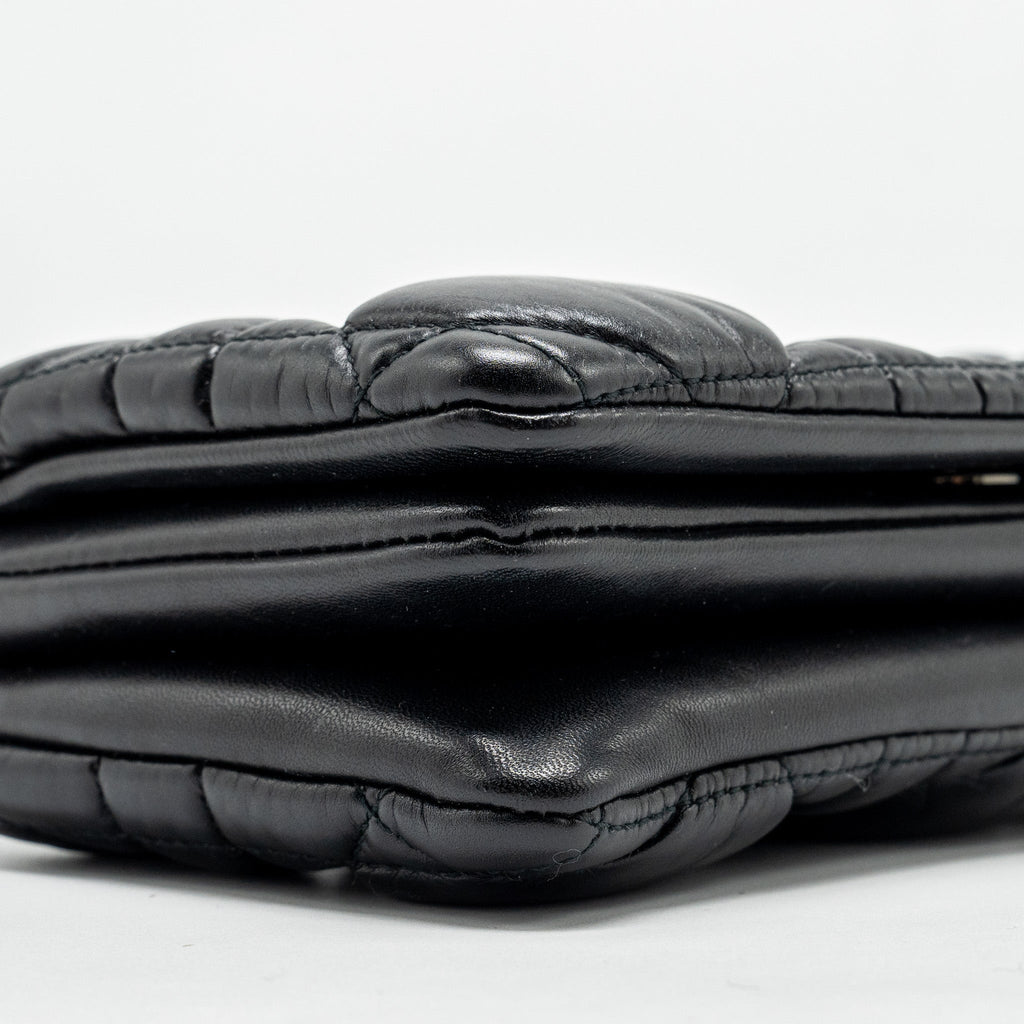 DIOR MINI CARO FLAP BAG CALFSKIN BLACK WITH BLACK HARDWARE