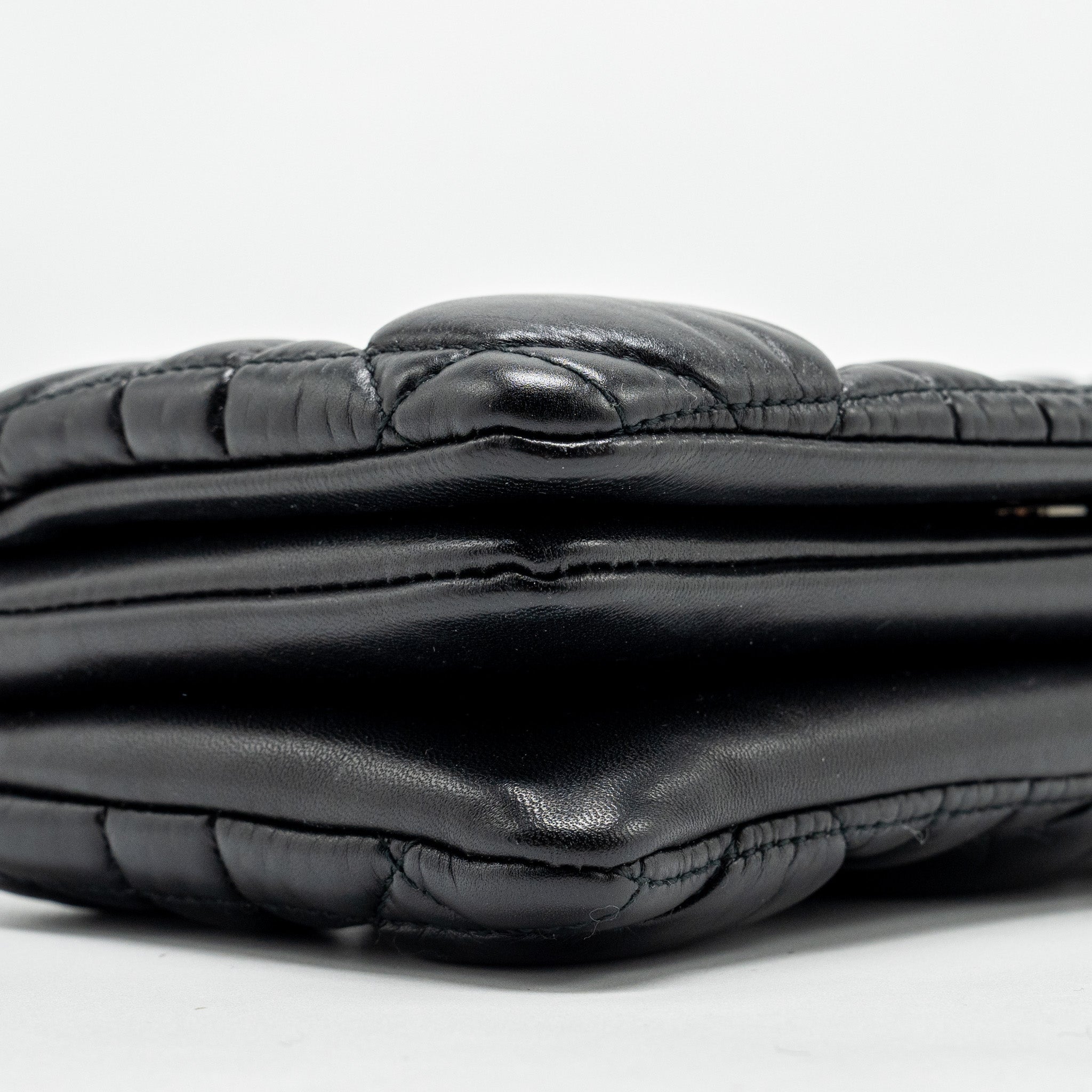 DIOR MINI CARO FLAP BAG CALFSKIN BLACK WITH BLACK HARDWARE