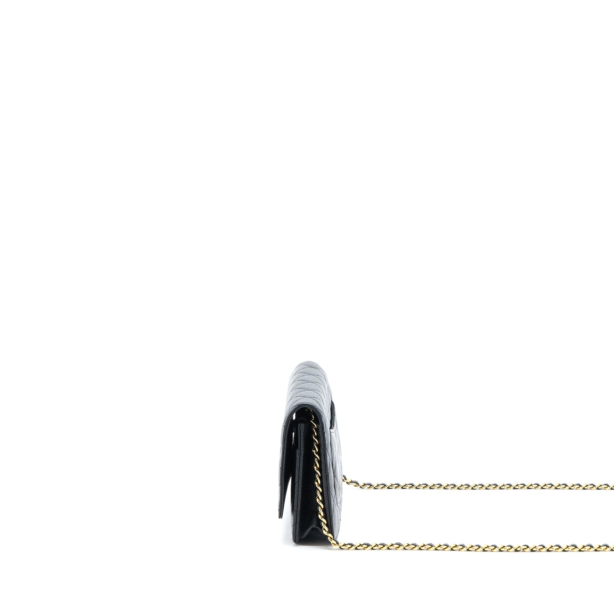 CHANEL CLASSIC WALLET ON CHAIN CAVIAR BLACK GHW