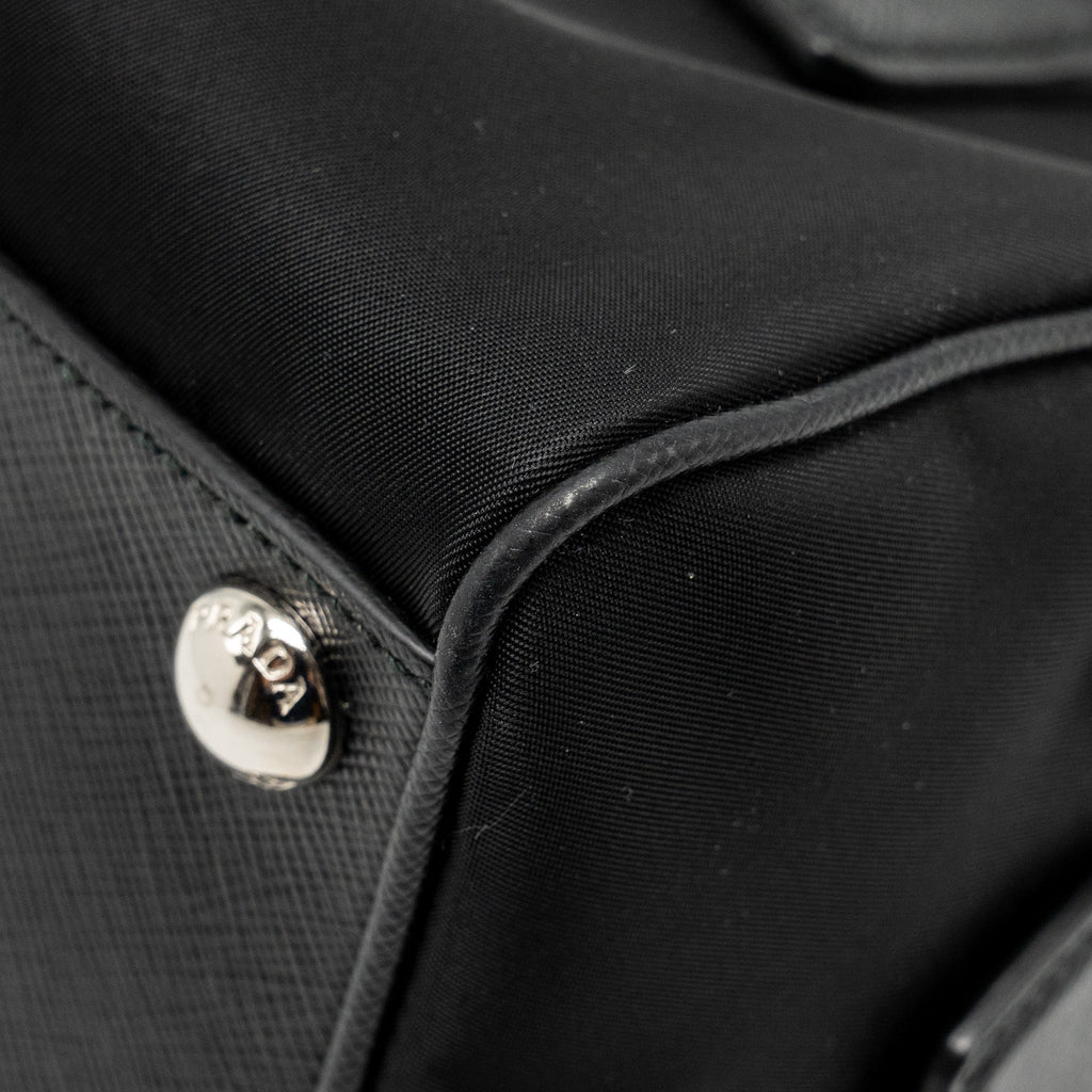 PRADA TOP HANDLE RE-EDITION 2005 NYLON BAG BLACK SHW