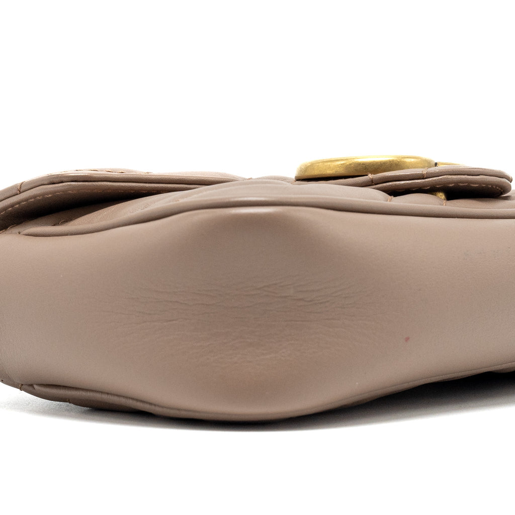 GUCCI SUPER MINI GG MARMONT CALFSKIN BEIGE GHW