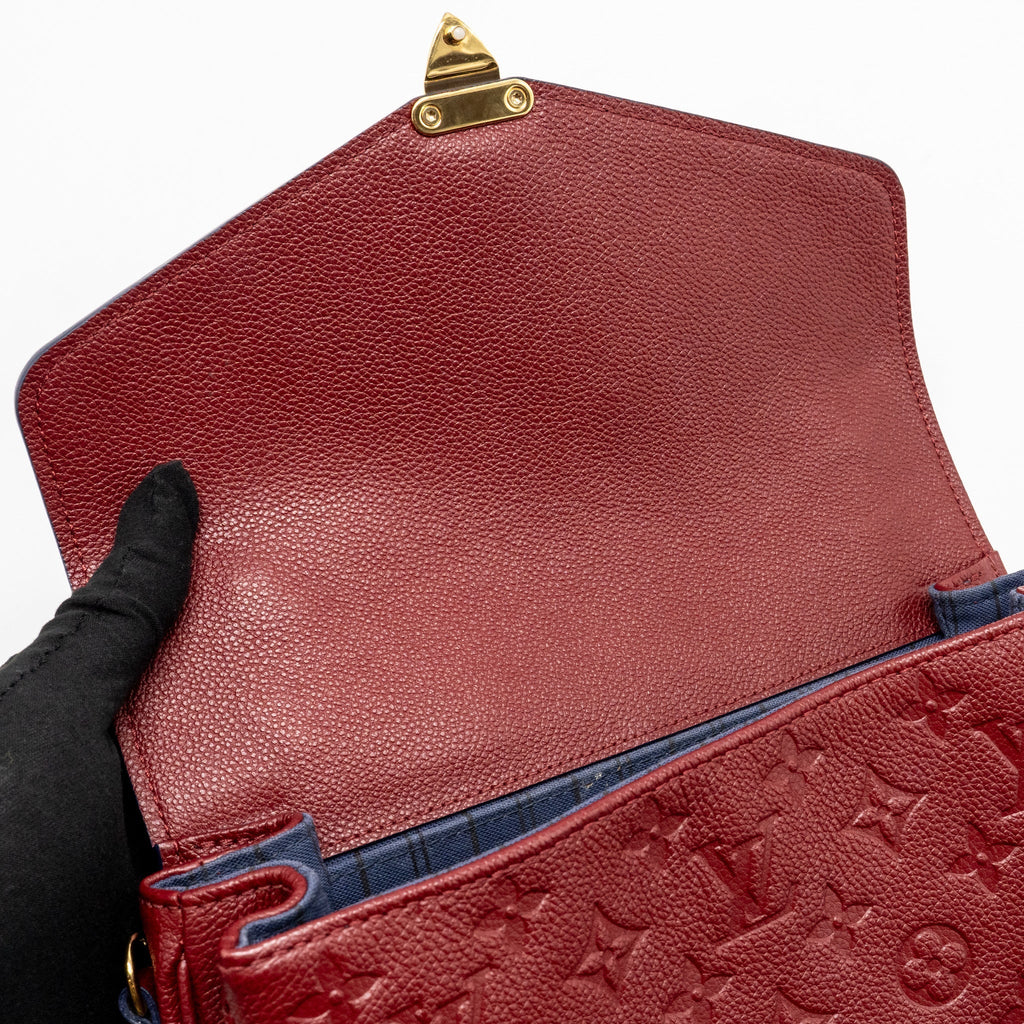 LOUIS VUITTON POCHETTE MÉTIS MONOGRAM EMPREINTE DARK RED GHW