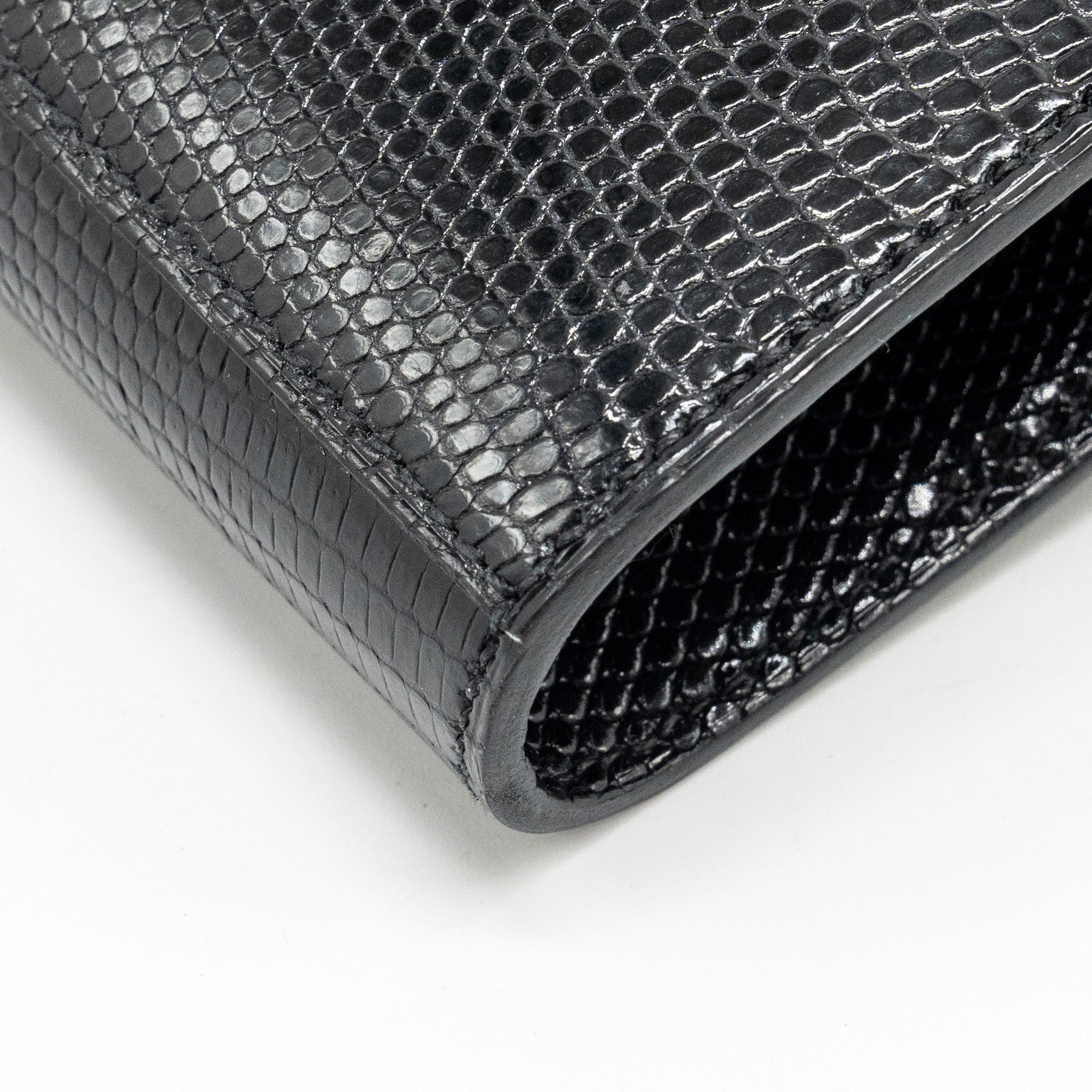HERMES KELLY TO GO LIZARD NILOTICUS LISSE BLACK GHW