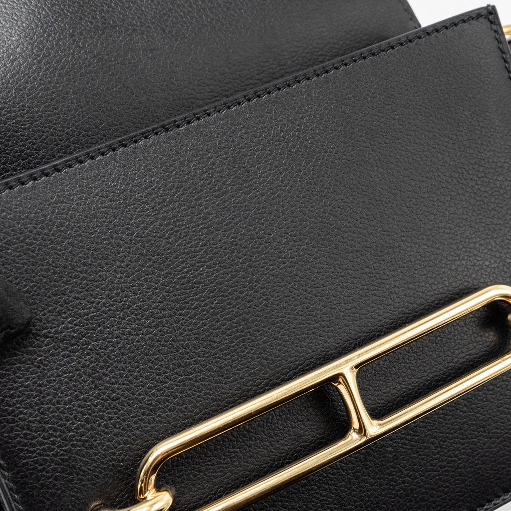 HERMES MINI ROULIS EVERGRAINE BLACK LGHW