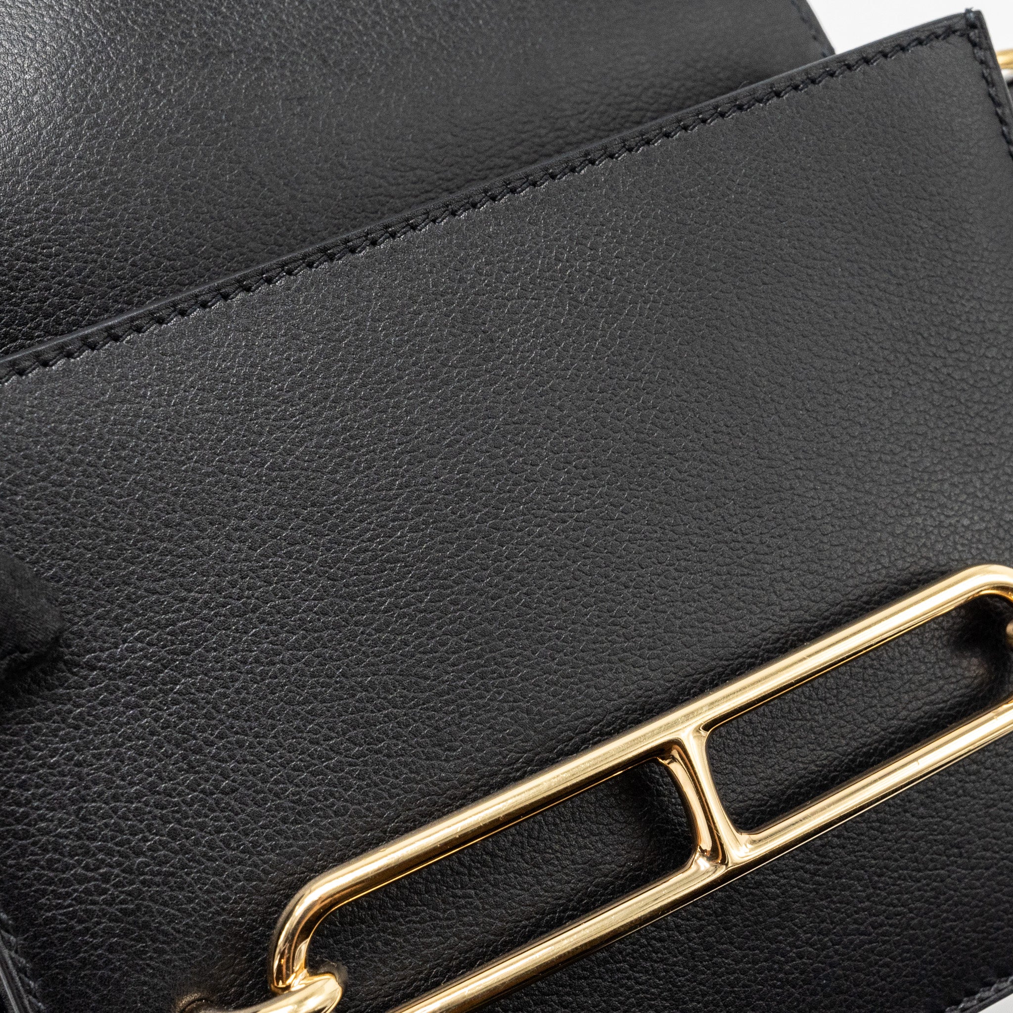 HERMES MINI ROULIS EVERGRAINE BLACK LGHW
