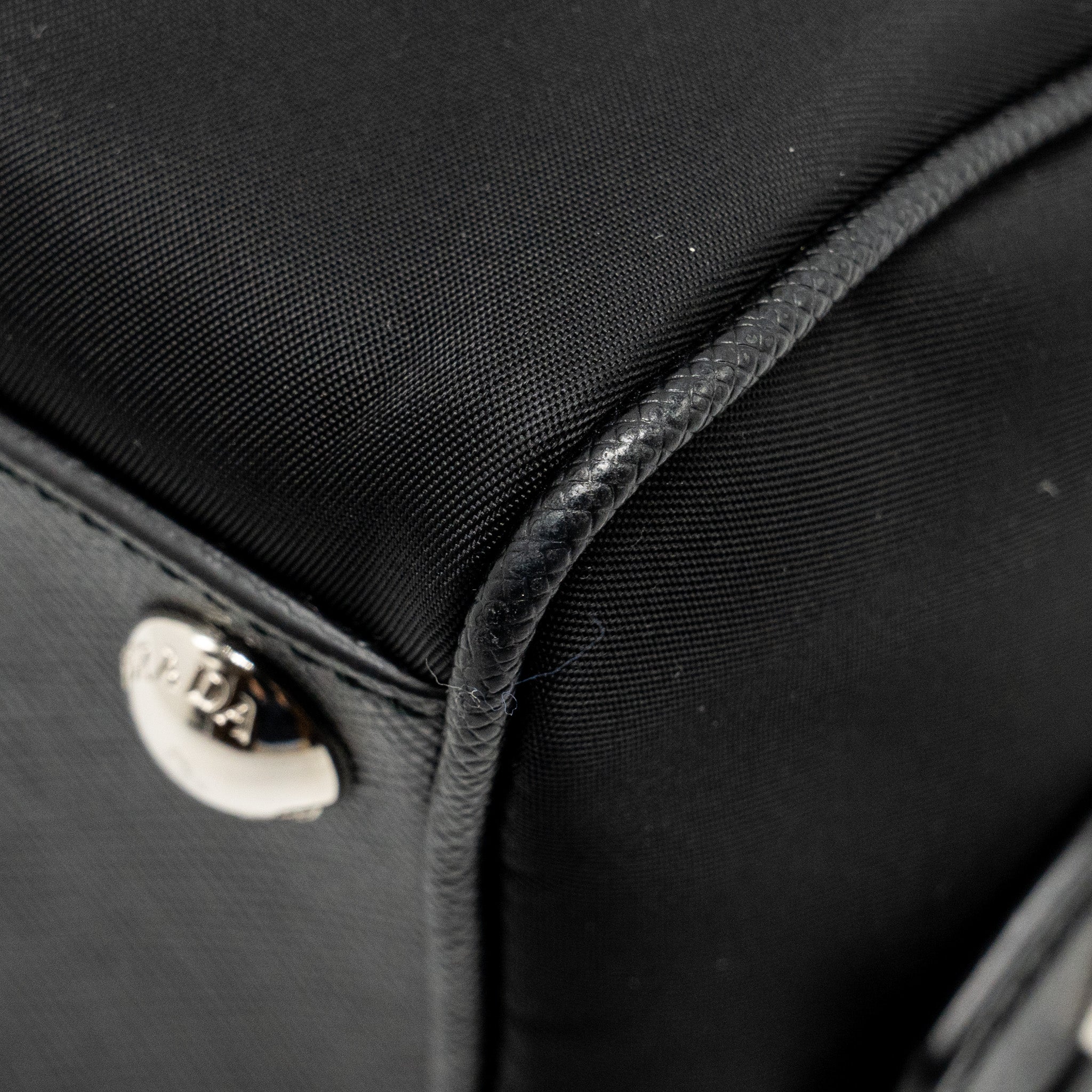 PRADA TOP HANDLE RE-EDITION 2005 NYLON BAG BLACK SHW